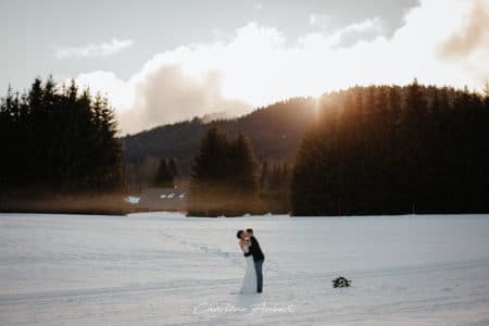 photographe mariage neige montagne hiver savoie chambery